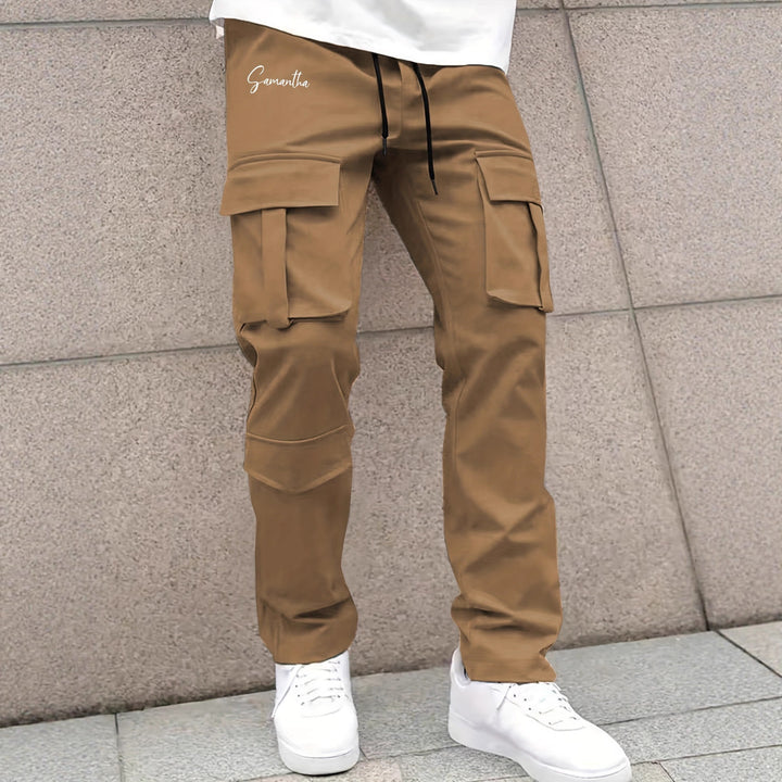 Men's cargo pants with versatile functional pockets and elastic waistband Lisslune