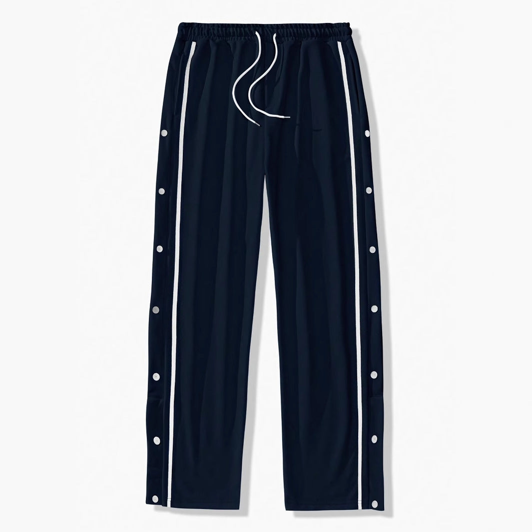 Men's sporty training pants with snap button details and elastic waistband Lisslune