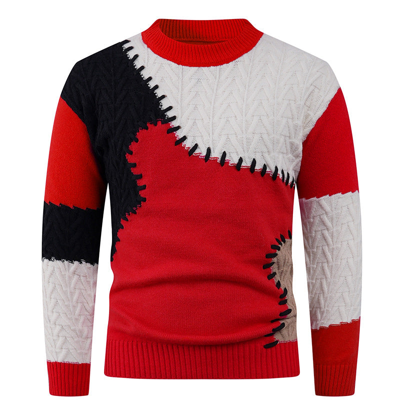 Men Stylish Knitted Sweater with Unique Geometric Patterns Lisslune
