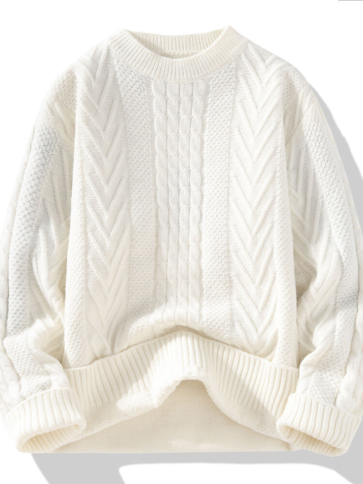 Men's knitted sweater with modern cable and ribbed structures Lisslune