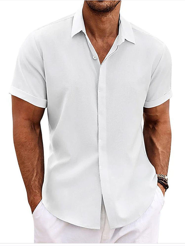 Men's Short-Sleeve Shirt with High-Quality Texture and Modern Cut Lisslune