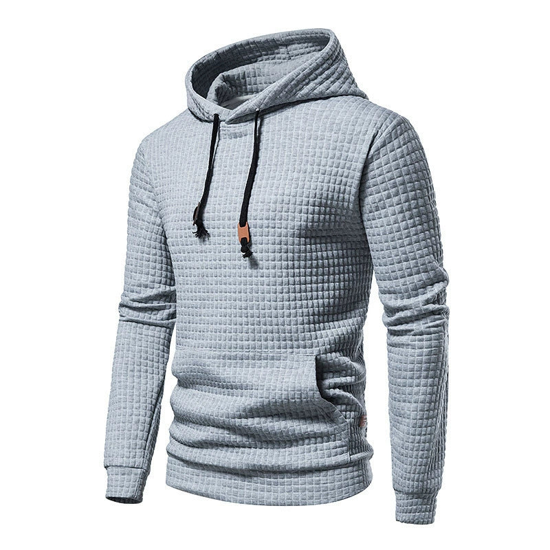 Men's hoodie with textured surface and practical kangaroo pocket Lisslune