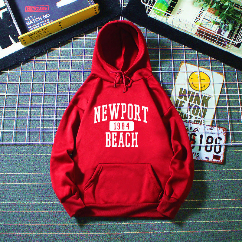 Women's hoodie with nostalgic Newport Beach lettering Lisslune