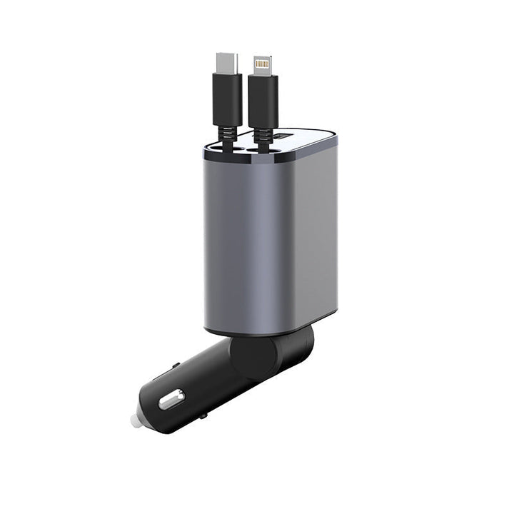 Lisslune | VoltEdge Retractable Car Charger – Universal Fast Charger 80 cm