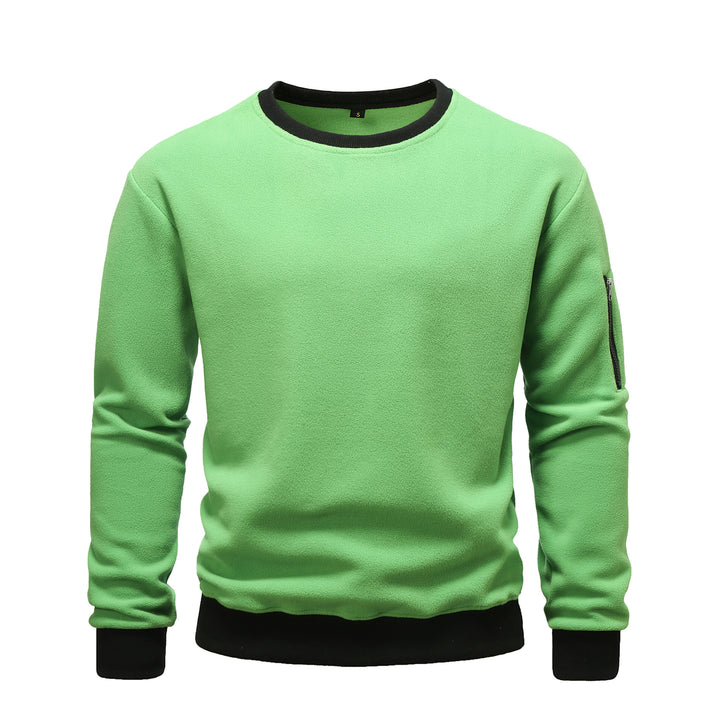 Men's cozy fleece pullover with zip pocket Lisslune