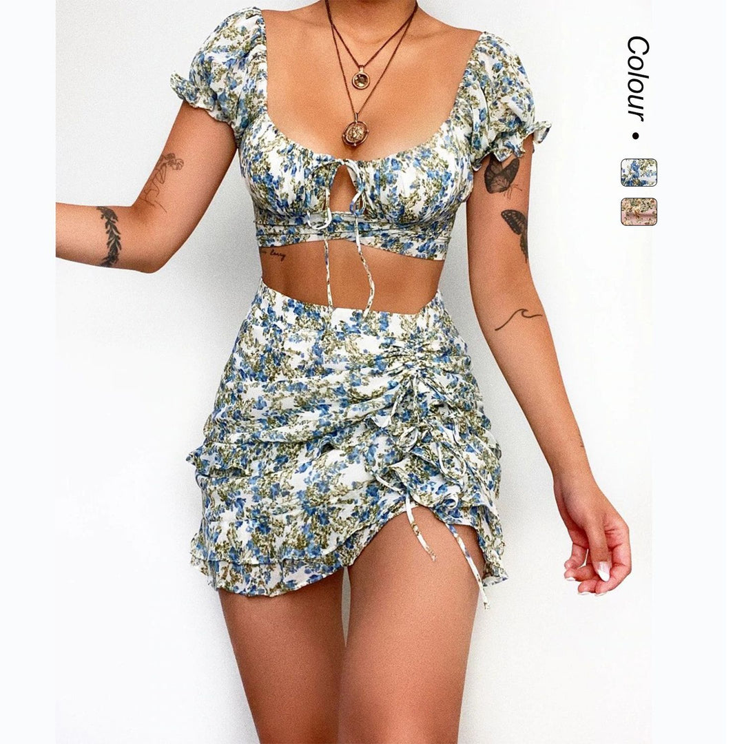 Women's Crop Top and Mini Skirt Set Lune London