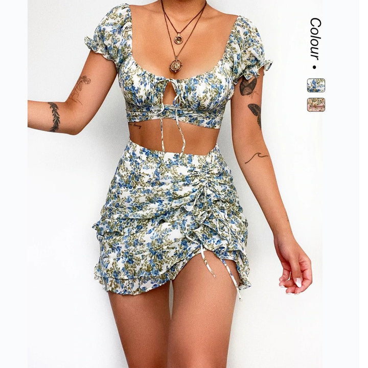 Women's Crop Top and Mini Skirt Set Lune London