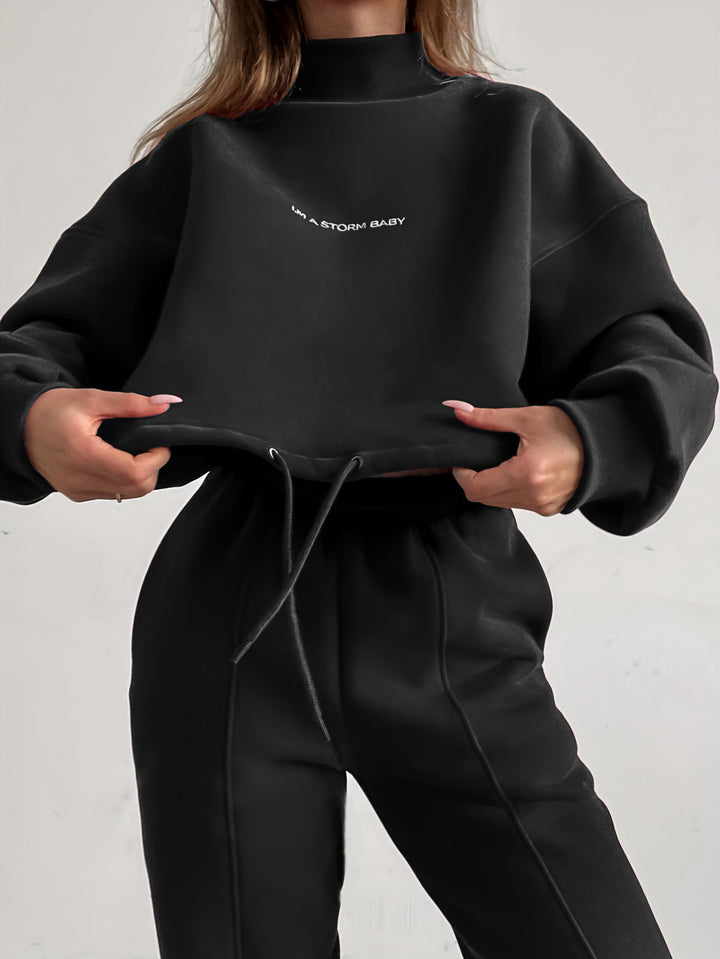 Women's sporty set with high collar and loose fit Lisslune