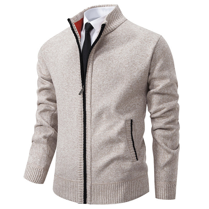 Men's sports cardigan with stand-up collar and zipper Lisslune