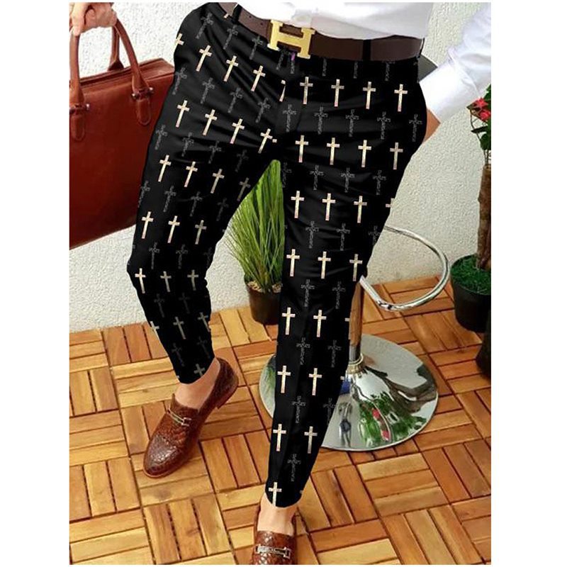 Men's modern cargo pants with cross-pattern and practical cut Lisslune