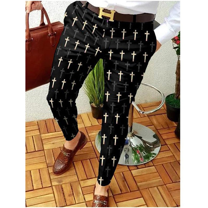 Men's modern cargo pants with cross-pattern and practical cut Lisslune
