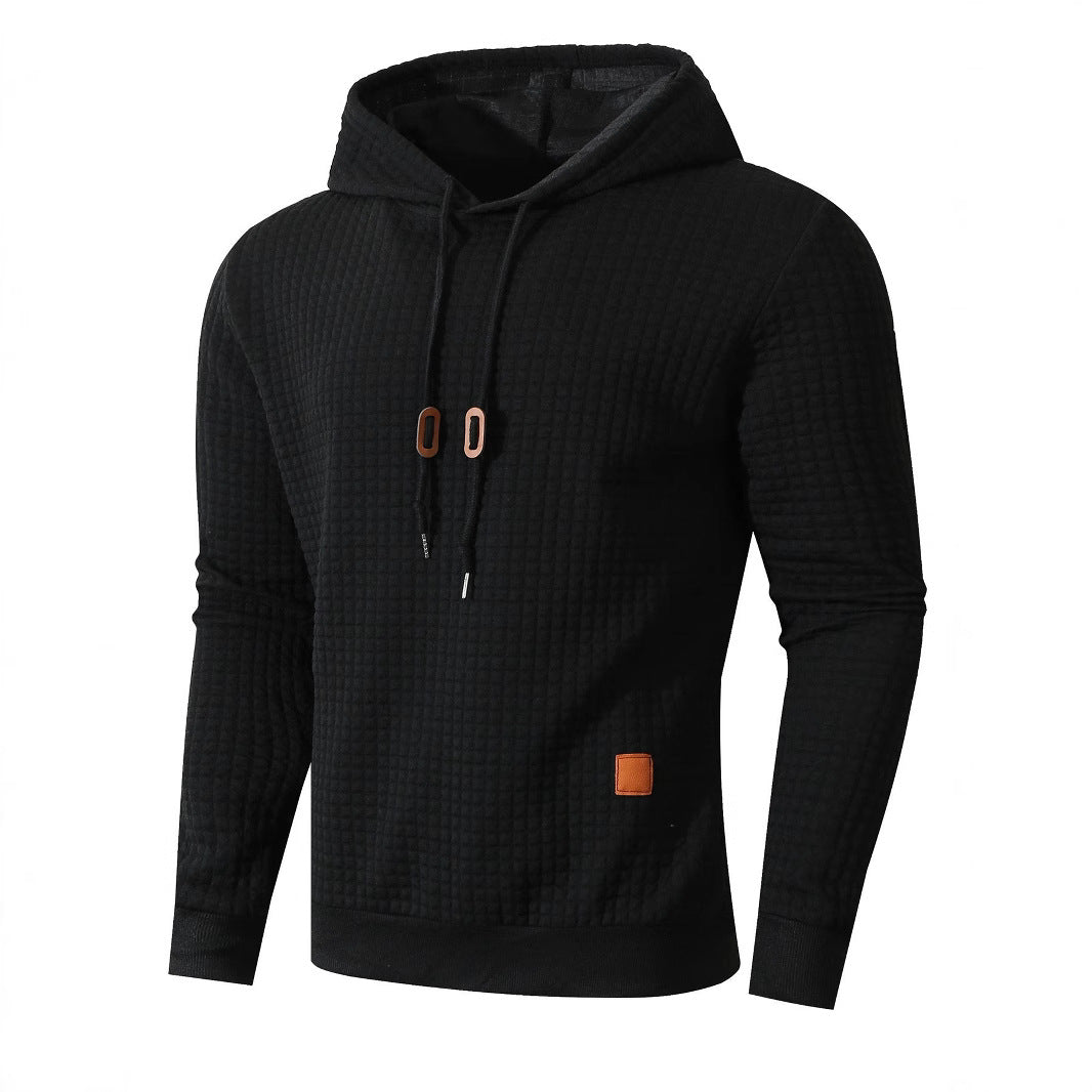 Men's comfortable hoodie with textured design and practical drawstring Lisslune