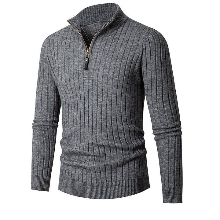 Men's sweater with high collar and zipper Lisslune