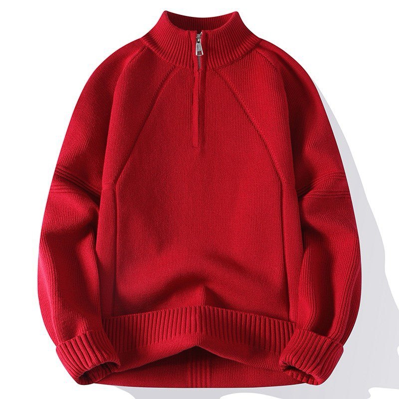 Men's knitted sweater with high collar and zipper Lisslune