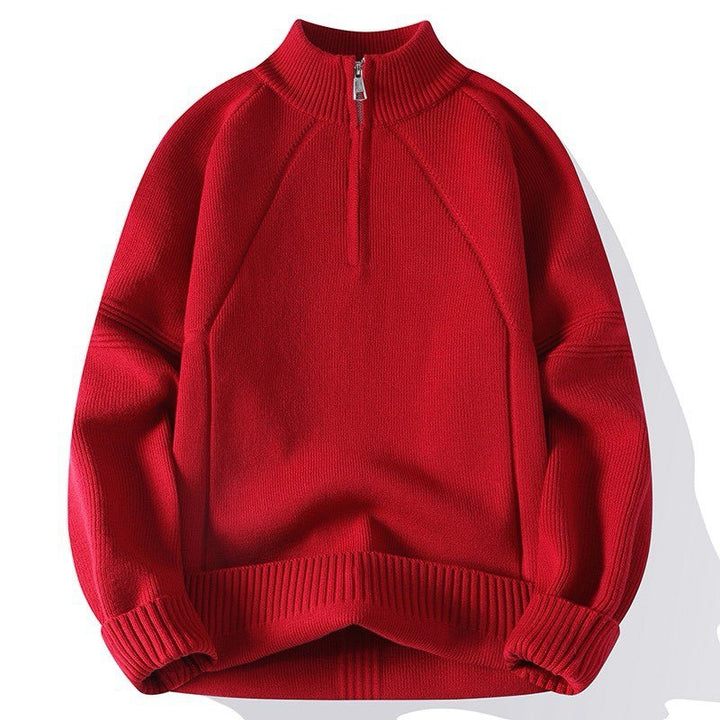 Men's knitted sweater with high collar and zipper Lisslune