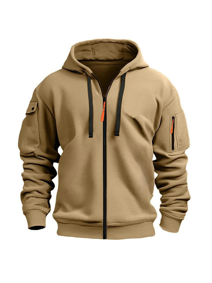Men's hoodie jacket with functional zip pockets and modern cut Lisslune