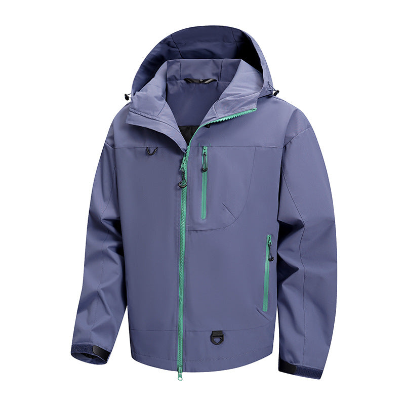 Men's technical outdoor jacket with waterproof fabric and adjustable hood system Lisslune