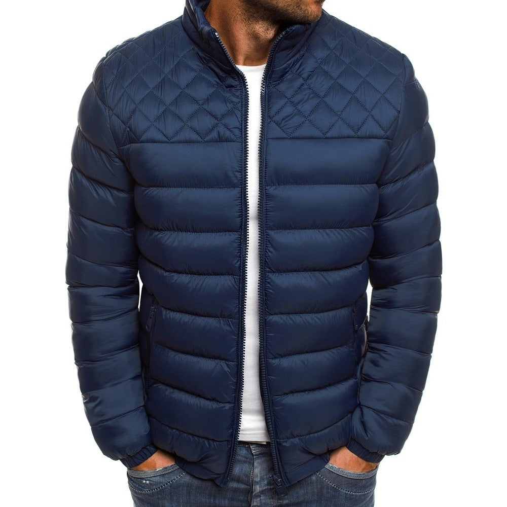 Men's insulated puffer jacket with high collar and side zip pockets Lisslune