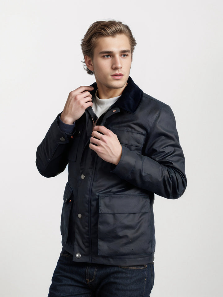 Men's fashionable and functional transitional jacket with high closing collar Lisslune