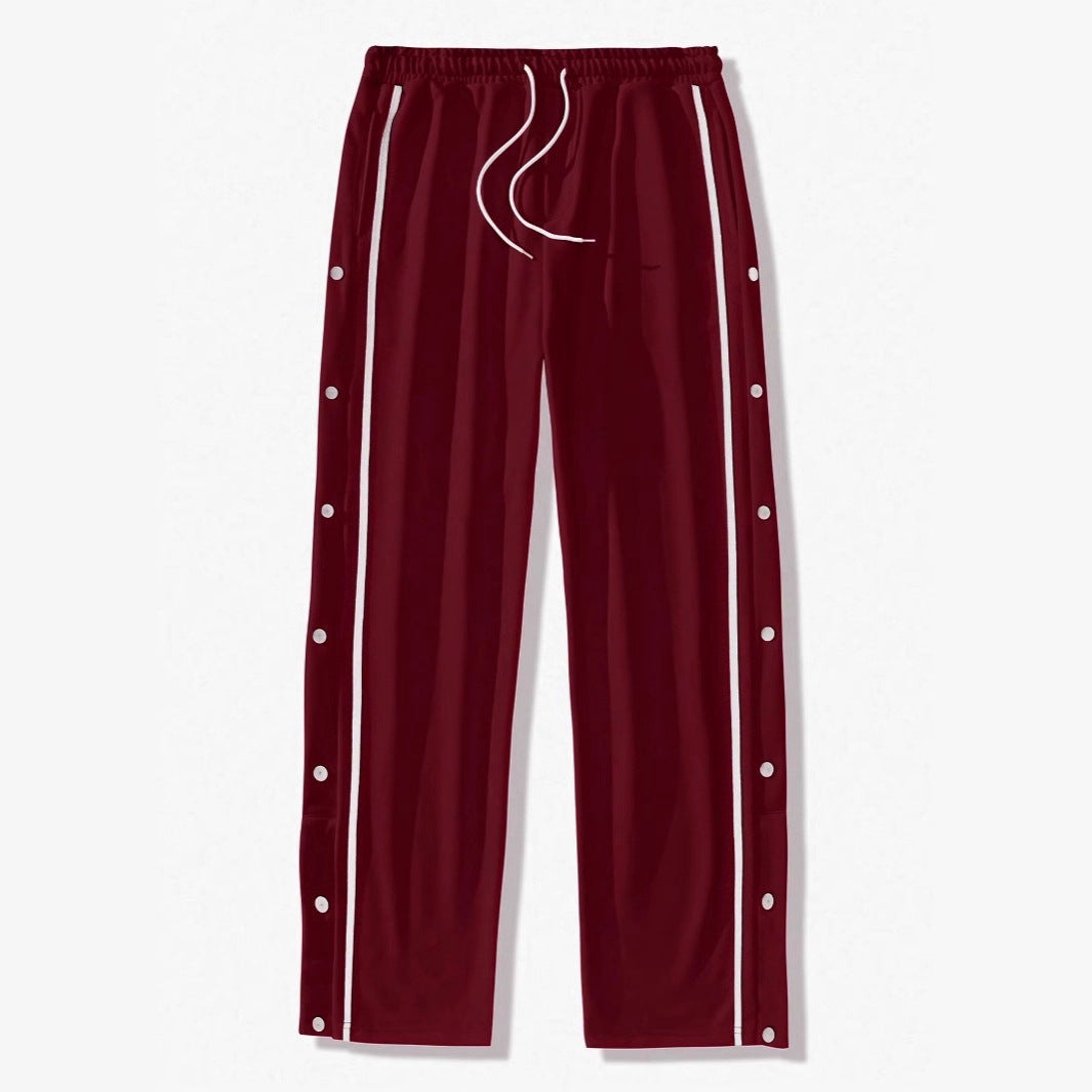 Men's sporty training pants with snap button details and elastic waistband Lisslune