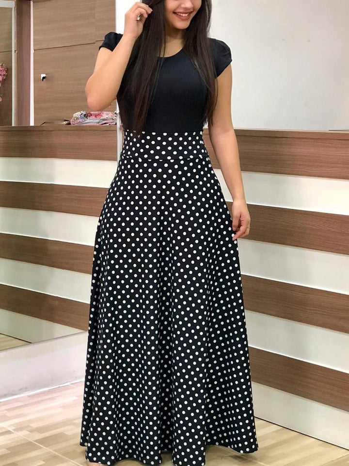 Damen Elegantes Maxikleid mit grafischem Druck und flexiblem Bund Lisslune
