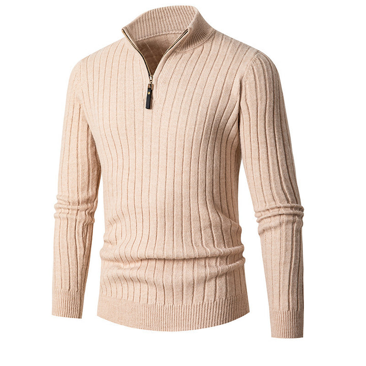 Men's sweater with high collar and zipper Lisslune