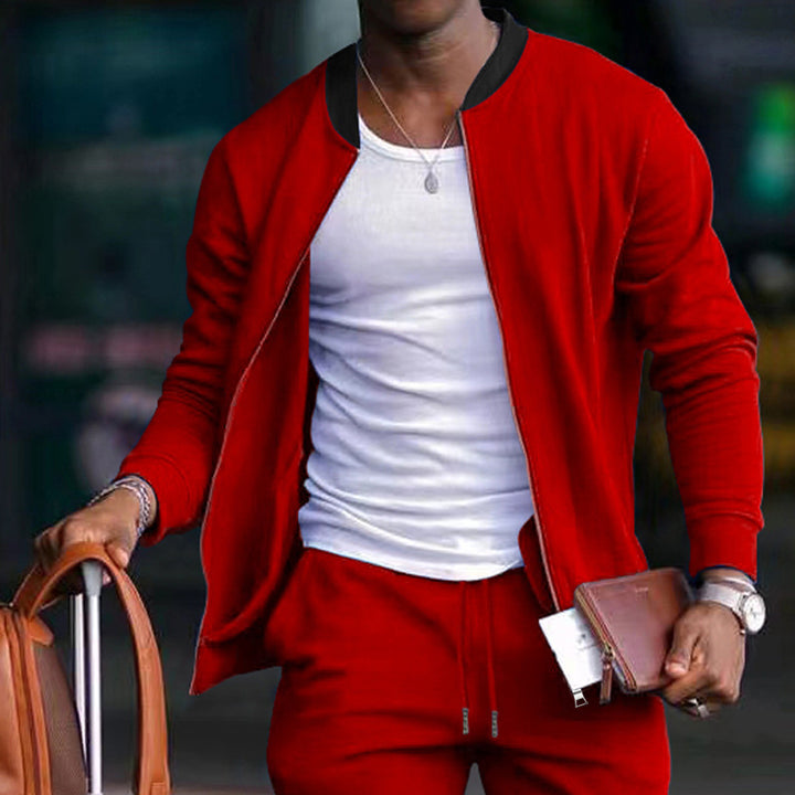 Men's sporty bomber jacket with elastic inserts and practical zipper Lisslune