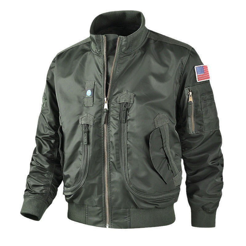 Men's camouflage bomber jacket with high-density material and versatile pockets Lisslune