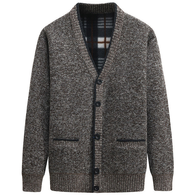 Men's cardigan with V-neck and high-quality details Lisslune