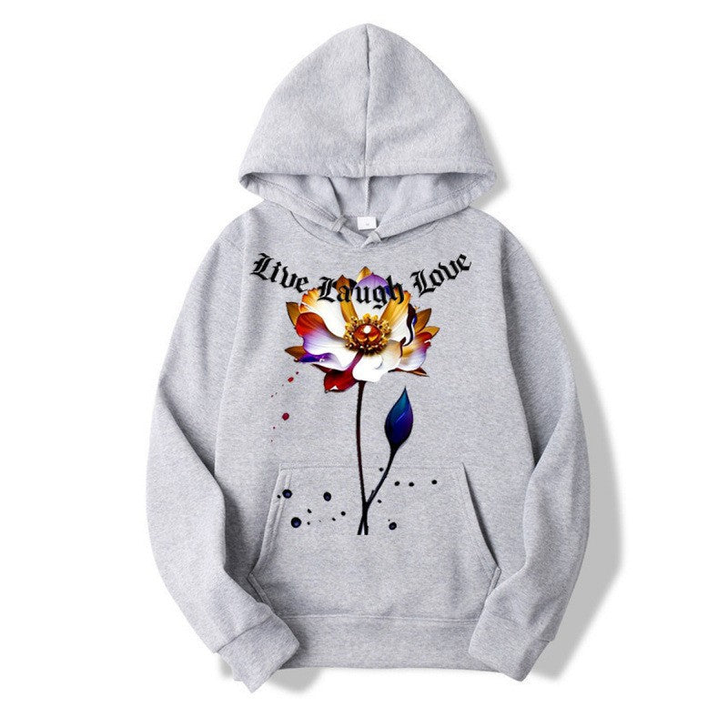 Women's Hoodie with Floral Artist Print Lisslune