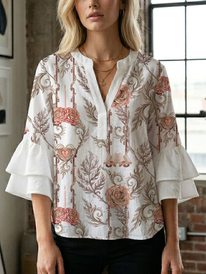 Ladies blouse with beautiful floral design Lisslune
