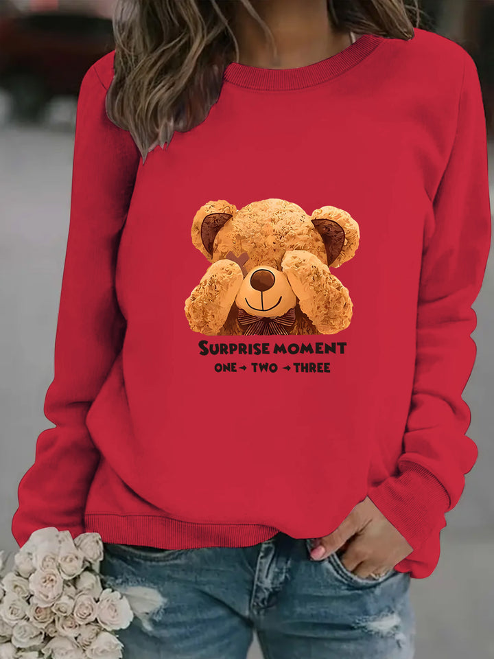 Women's sweatshirt with cute bear design and modern lettering Lisslune
