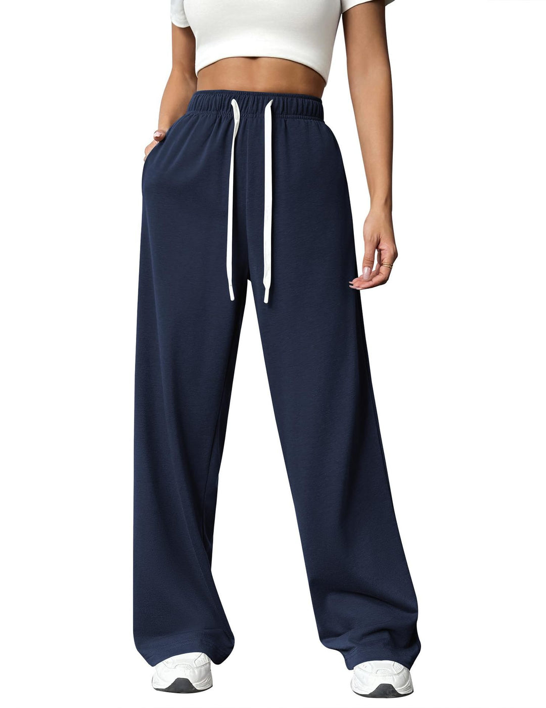 Women Comfortable Loose-Fitting Leisure Pants with Elastic Waist Lisslune