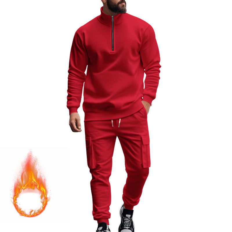 Men's sporty tracksuit with higher collar and practical pockets Lisslune