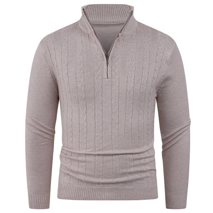 Men's Structured Sweater with ZIP Collar Lisslune