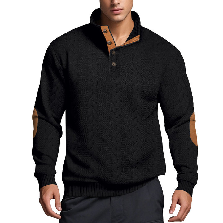 Men's knit sweater with high collar and textured pattern Lisslune