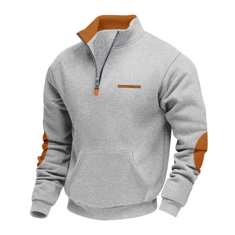Men's hoodie with half zipper and color accents Lisslune