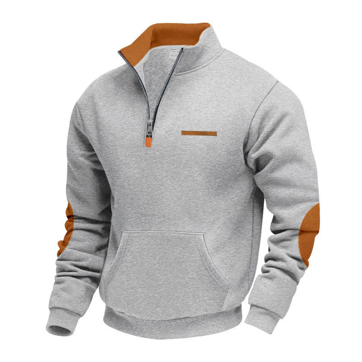 Men's hoodie with half zipper and color accents Lisslune
