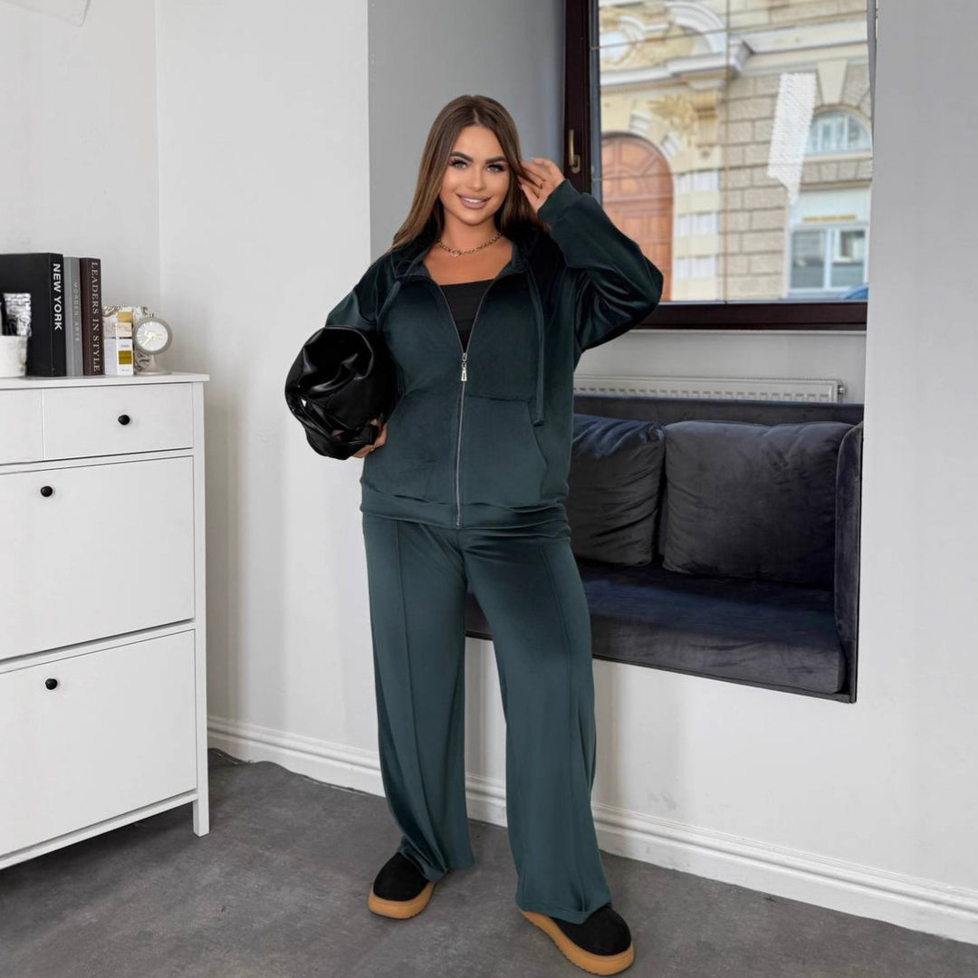 Women's sporty hooded jumpsuit with elastic waist Lisslune