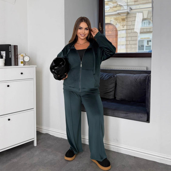 Women's sporty hooded jumpsuit with elastic waist Lisslune