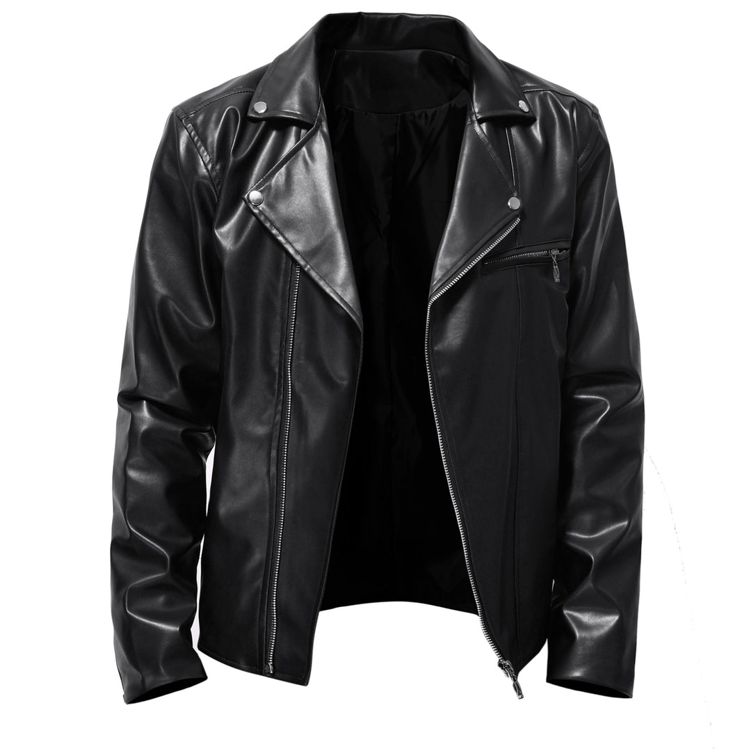 Men's stylish synthetic leather motorcycle jacket Lisslune