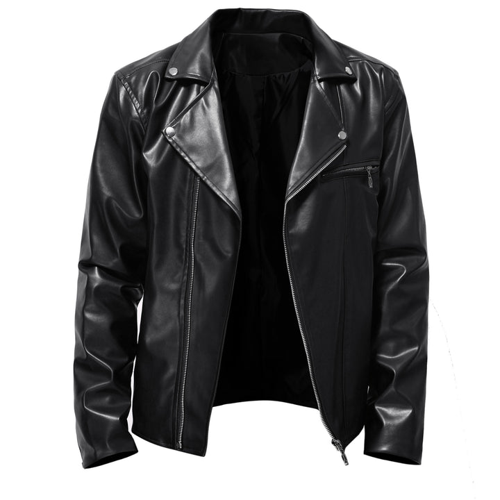 Men's stylish synthetic leather motorcycle jacket Lisslune