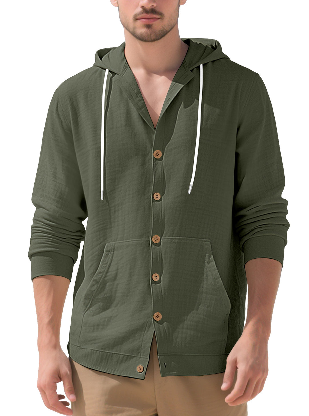 Men's elegant leisure jacket with hood and practical pockets Lisslune