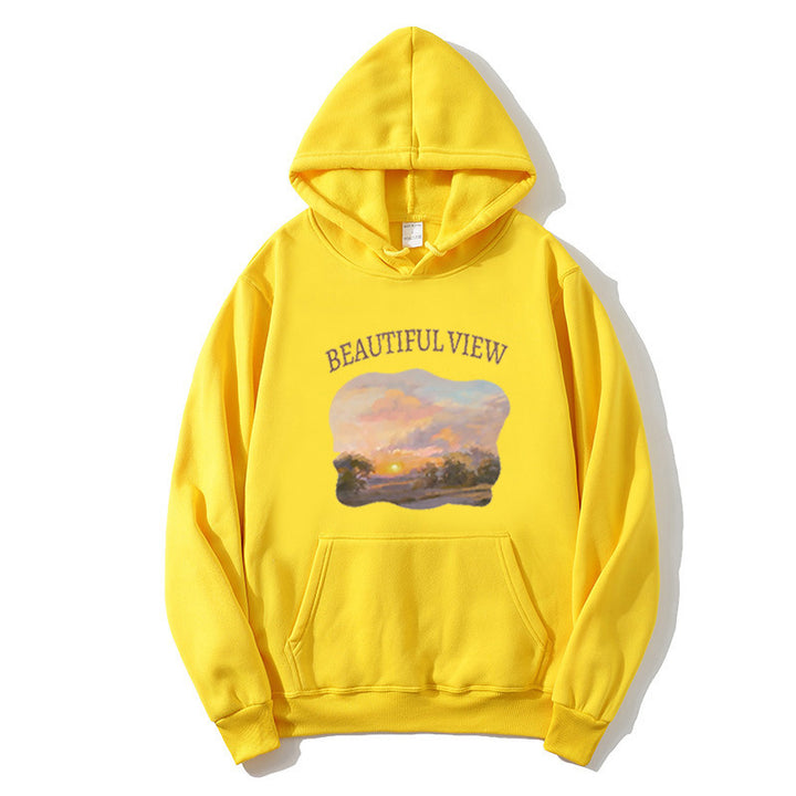Women’s hooded sweatshirt with artistic landscape design Lisslune