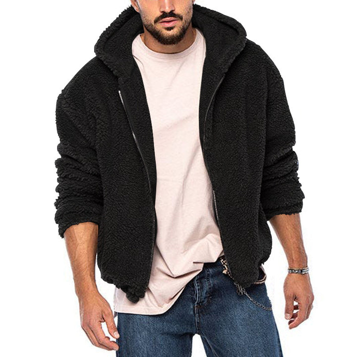 Men's cuddly teddy fleece hoodie Lisslune