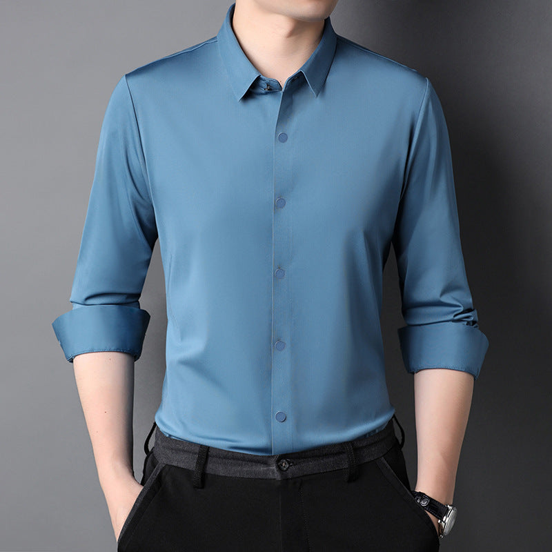 Men's elegant short sleeve shirt with fine shine Lisslune