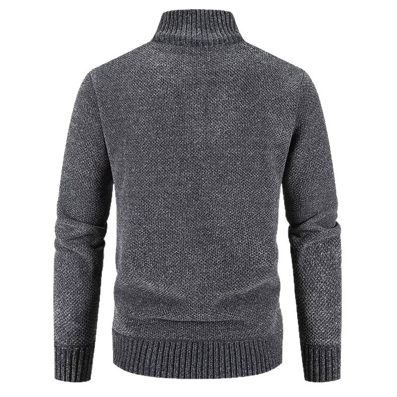 Men's fashionable cardigan with high collar and zipper Lisslune
