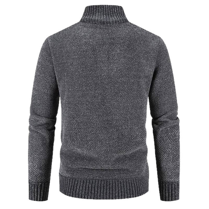 Men's fashionable cardigan with high collar and zipper Lisslune