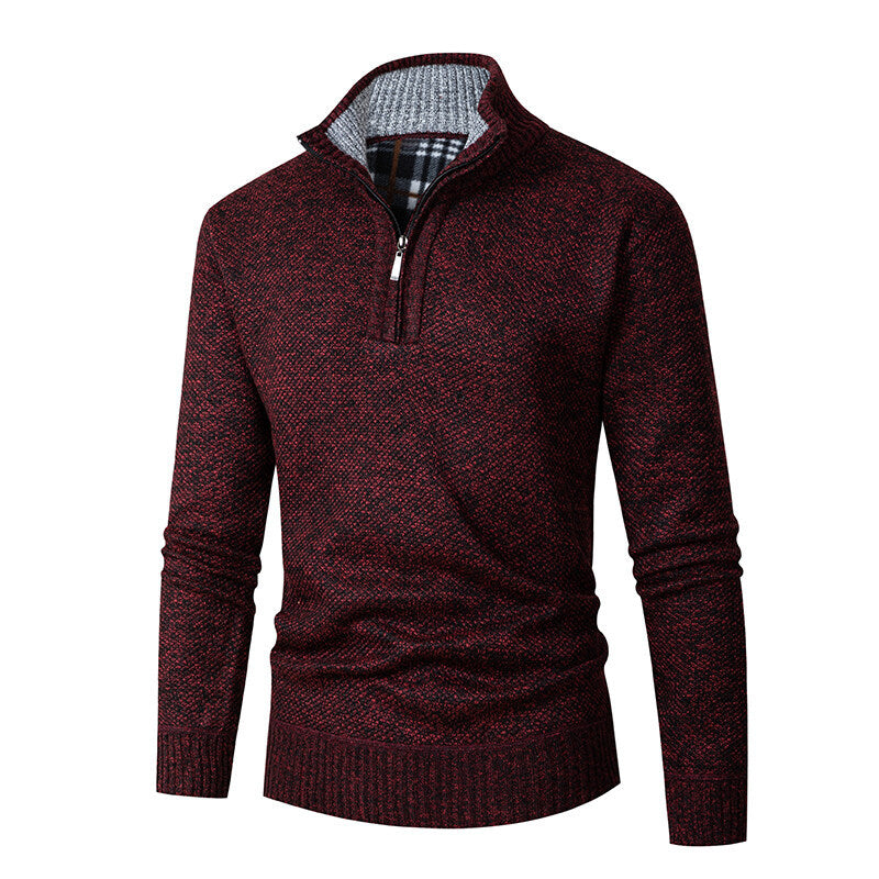 Men's sweater with high collar and practical zipper Lisslune