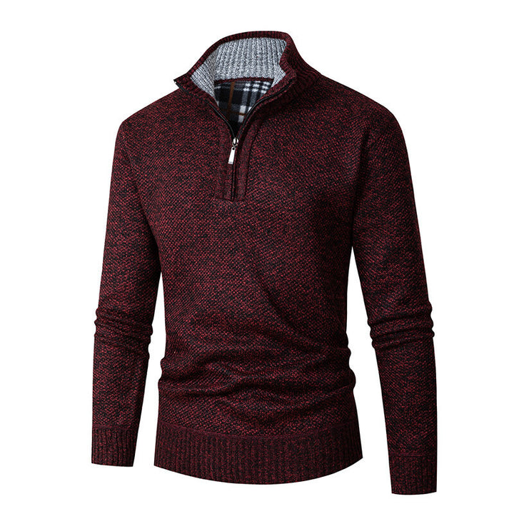 Men's sweater with high collar and practical zipper Lisslune